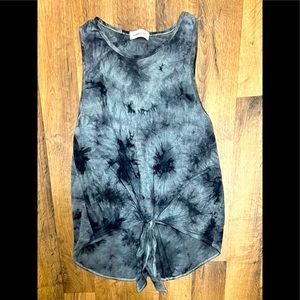 Black and Gray Tie dyed Tank